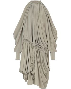 Balmain Off-Shoulder Draped Dress - White