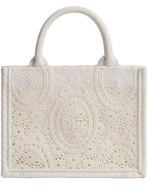 Dior Mini Book Tote With Strap - Natural