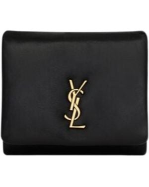 Saint Laurent Calypso Compact Wallet - Black