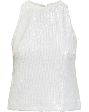 MSGM Sequin Top - White