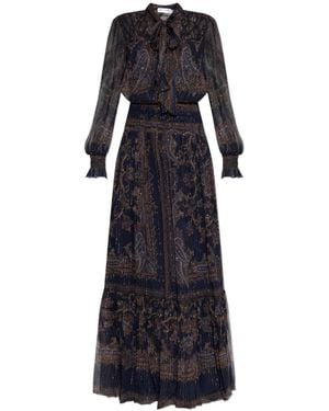 Self-Portrait Long-Sleeved Dress - Black