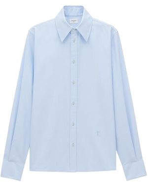 Saint Laurent Cotton Cassandre Oxford Shirt - Blue