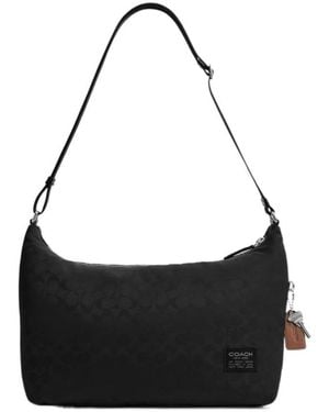 COACH Pattern Key-Charm Shoulder Bag - Black
