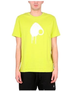 Moose Knuckles Logo-Print Cotton T-Shirt - Yellow