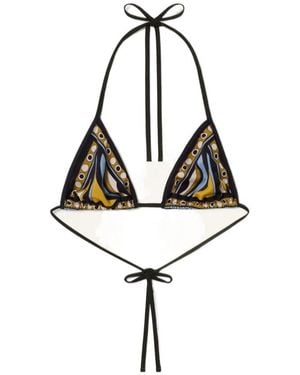 La DoubleJ La Doublej Sea Printed Triangle Bikini Top - White