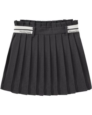 Marissa Chiara Logo Pleated Skirt - Black