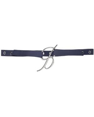 Blumarine Logo-Buckle Leather Belt - White