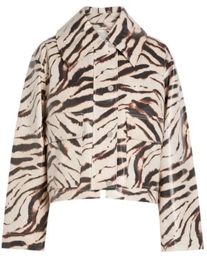 Ganni Zebra-Print Jacket - Multicolor