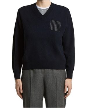 Peserico Bead-Embellished V-Neck Sweater - Black