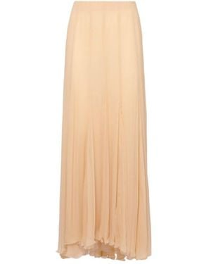 Chloé Silk Mousseline Long Skirt - Natural