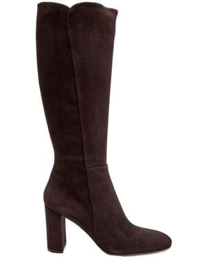 Gianvito Rossi Simple Suede Kneehigh Boots - Brown