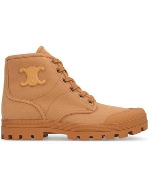 Celine Patapans Lace Up Boot - Brown