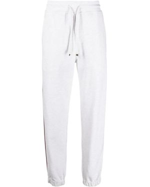 Brunello Cucinelli Striped-Edge Cotton Track Trousers - White