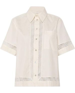Marella Lace-Adorned Poplin Shirt - White