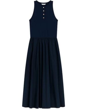 Tommy Hilfiger Button Sleeveless Long Dress - Blue