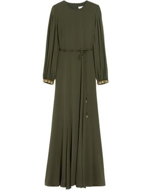 Max Mara Robe En Charmeuse De Soie - Green