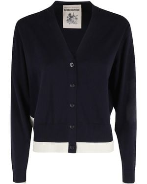 Semicouture V-Neck Cardigan - Brown