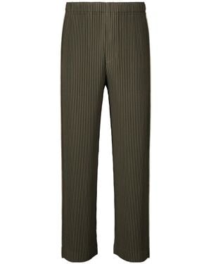 Homme Plissé Issey Miyake Homme Plissé Issey Miyake Pleated Straight-Leg Trousers - Green