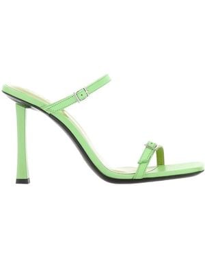BY FAR Open Toe Slip-On Sandals - Green