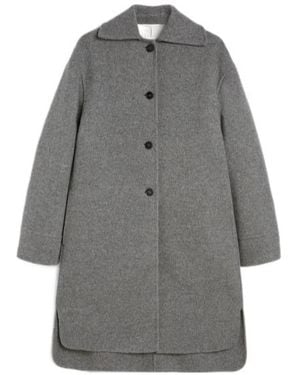 Jil Sander Single-Breasted Oversized Coat - Grey