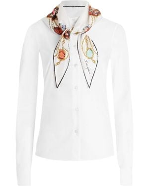 Dolce & Gabbana Scarf Detailed Poplin Shirt - White