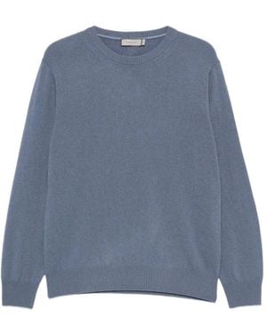 Canali Ribbed-Trim Sweater - Blue