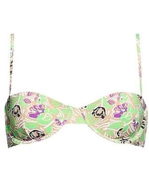 Tory Burch Floral-Print Bikini Tops - Green