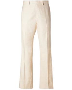 Wales Bonner Alto Satin-Trimmed Flared Trousers - Natural