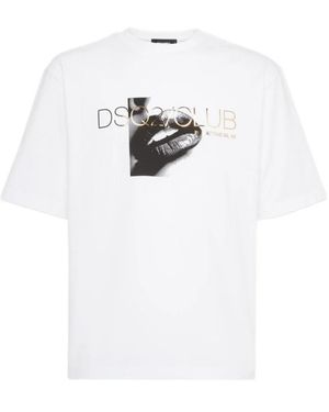 DSquared² Graphic Printed Crewneck T-Shirt - White