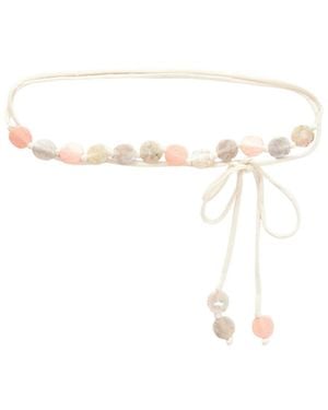 Eres Pam Bead-Embellished Cord Belt - White