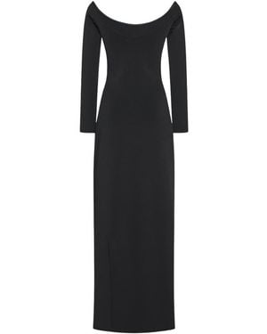 The Row A Shoulder-Length Stretch Plain Cloth Extra-Long Dress - Black