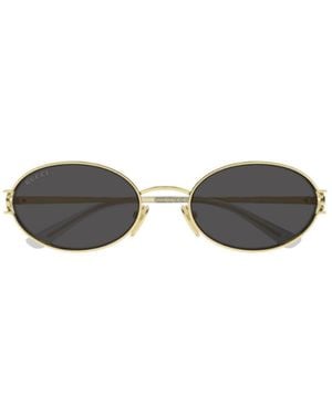 Gucci Oval Metal Sunglasses - White