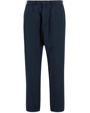 Barbour Cotton Linen Relaxed Trouser - Blue