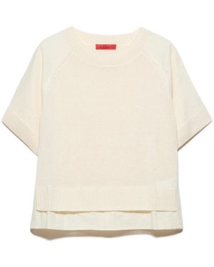 MAX&Co. Linen Blend Knit T-Shirt - White