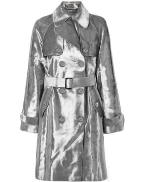 Michael Kors Double-Breasted Trench Coat - Gray