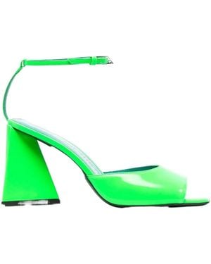 The Attico Piper 85Mm Patent-Leather Sandals - Green