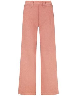 RRL Billie Cotton And Linen-Blend Flared Trousers - Pink