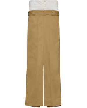 Maison Margiela Skater Chino Long Skirt - Natural