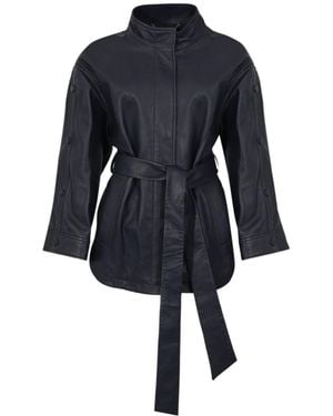 Blugirl Blumarine Belted Stand-Collar Jacket - Blue