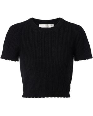 FRAME The Getaway Cashmere Crop Top - Black