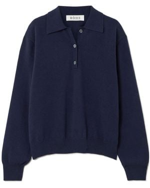Rohe Deconstructed V-Neck Jumper - Blue