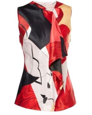 ROKSANDA Printed Satin Top - Red