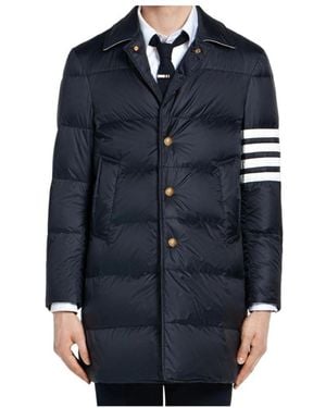 Thom Browne 4-Bar Collar Overcoat - Blue