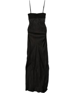 Rick Owens Combo Sheer Panel Long Dress - Black