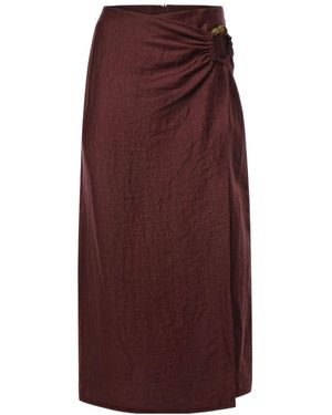 Ottod'Ame Ottod'Ame Draped Ring-Detail Skirt - Purple