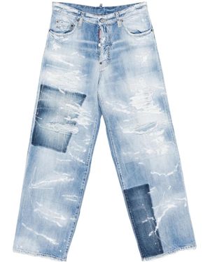 DSquared² Patchwork Distressed Jeans - Blue
