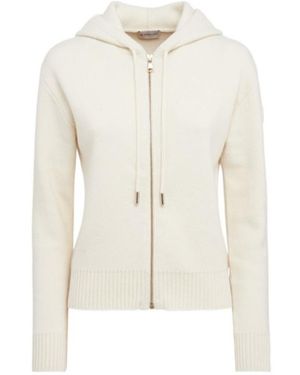 Moncler Wool Cashmere Zip-Up Hoodie - White