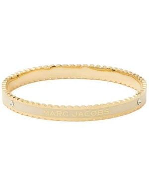 Marc Jacobs The Medallion Scalloped Logo Detailed Bracelet - White