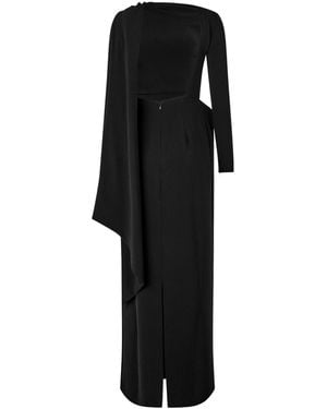 Balenciaga Long Cape Dress - Black