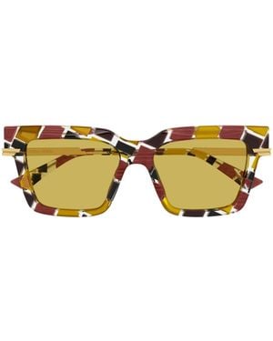 Bottega Veneta Eyewear Geometric Frame Sunglasses - Yellow